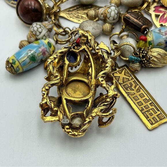Vintage dragon 1960s handmade chunky charm Statement pendant Necklace - Picture 13 of 16
